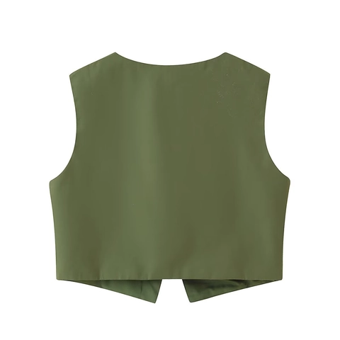 Damen Vintage Dunkelgrüne Weste Und Midirock Outfit Pailletten Botanische Stickerei Ärmellos Plissee Elegante Kleidung Für Party