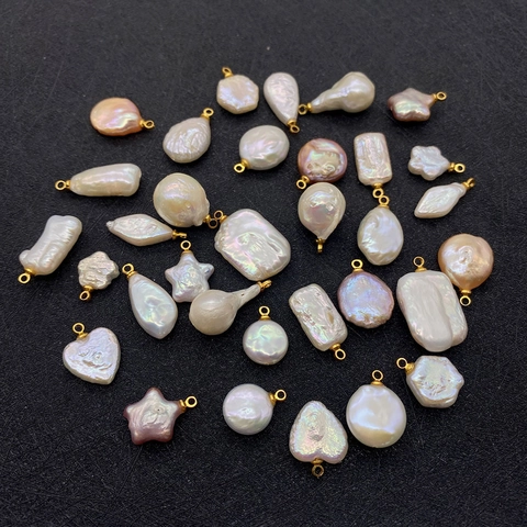 Natural Freshwater Pearl Pendants Irregular Heart Star Shape Lustrous Charms For DIY Necklace Earring Making