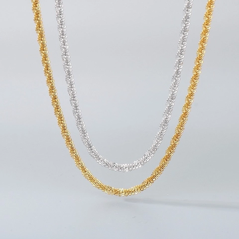 Collana In Acciaio Inossidabile Catena A Corda Minimalista Gioielli Unisex Di Moda