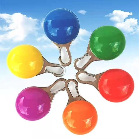 LED Pet Pendant Light Round Glowing Dog Collar Charm Night Safety Anti-Lost Waterproof Plastic For Dogs Cats