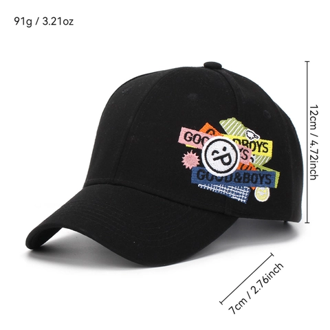 Stickerei Smile Face Baseball Cap Baumwolle Polyester Verstellbare Schnalle Sonnenschutz Streetwear Lässig Outdoor Hut