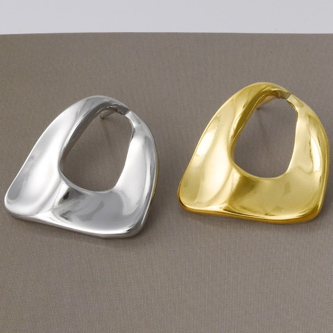 Boucles d'Oreilles Clous Géométriques Irrégulières en Acier Inoxydable 304 pour Femmes Bijoux de Style Métal Liquide Minimaliste