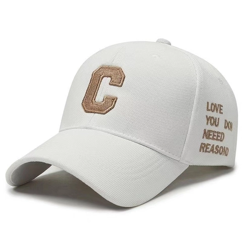 Berretto Da Baseball Ricamo Lettera C Cotone Protezione Solare Regolabile Casual Per Donna Uomo