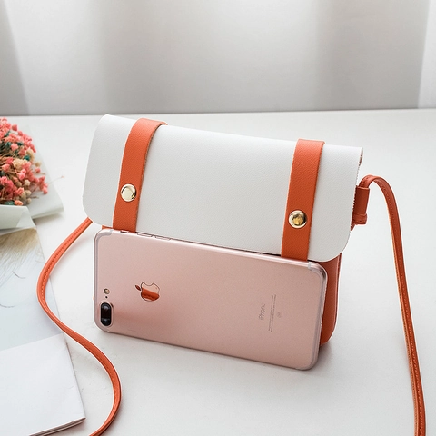 Piccola Borsa A Tracolla Da Donna In Pelle PU Colori A Contrasto Mini Borsa A Spalla Con Fibbia Magnetica Moda Semplice