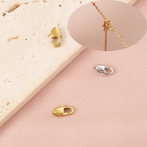 Chiusure A Moschettone In Acciaio Inossidabile Connettori Per Gioielli Placcato Oro 18K DIY Collana Accessori Durevole Lucidato