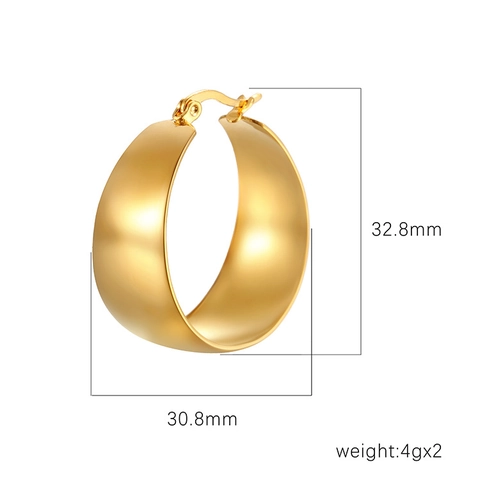 Chunky Hoop Ohrringe Edelstahl Hochglanzpoliert Geometrisch Titanstahl Minimalistische Mode Für Frauen Vergoldet