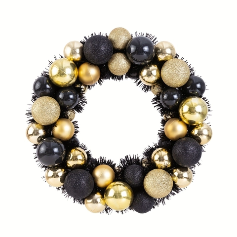 Kerstballen Krans Ornament Slinger Kunststof Gegalvaniseerde Ballen Tinsel Glanzend Mat Glitter Deur Hangen Decoratie