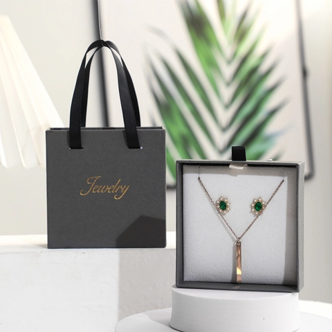 Drawer Style Jewelry Box Square Portable Ribbon Handle Paper Cardboard Necklace Earring Storage Gift Packaging Exquisite