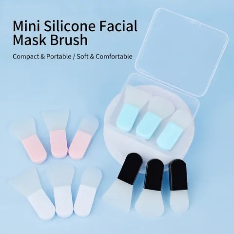 Silikon Gesichtsmasken Pinsel Mit Tragbarer Aufbewahrungsbox Weiche Flexible Hautpflege Applikatoren Für Schlamm Beauty Tools