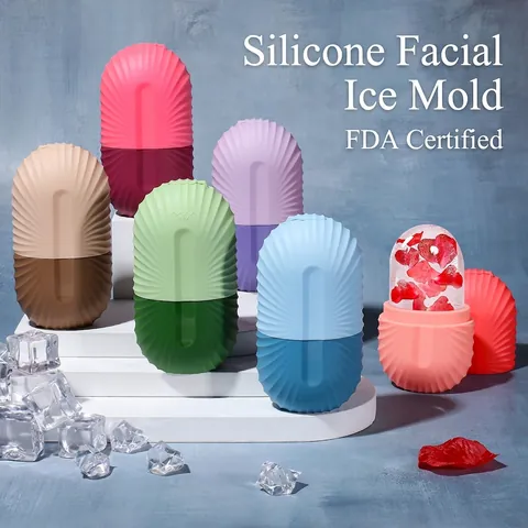 Silicone Facial Ice Roller Mold For Face Eye Puffiness Relief Shell Pattern Cold Massage Beauty Tool Skin Care