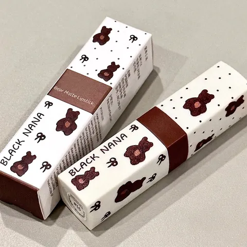 Rossetto Opaco Fango Per Labbra In Velluto Design Orso Maillard Lunga Durata Pigmentato Carino Portatile Elegante Trucco Professionale