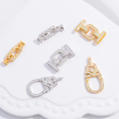Connettore Per Chiusura Gioielli In Argento Sterling 925 Con Zirconia Per Bracciale Collana Fai Da Te Alta Qualità