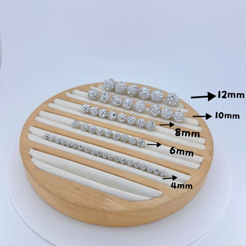 Perle Distanziatrici Tonde Disco Ball Rame Micro Pavè Zirconia Per Creazione Di Gioielli DIY Accessori