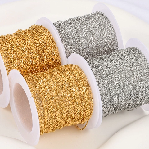 Catena Piatta A Croce In Acciaio Inossidabile DIY Creazione Gioielli Rocchetto Accessori Per Collane E Bracciali Lucida