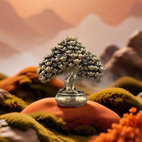 Messing Geldbaum Ornament Miniatur Sycee Figur Für Home Office Desktop Dekor Feng Shui Glück Metall Handwerk
