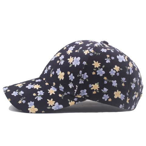 Gorra De Béisbol Con Estampado Floral Para Mujer Algodón Ajustable Protección Solar Verano Estilo Pastoral