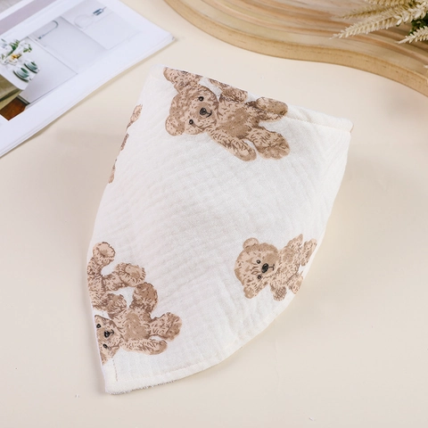 Baby Bandana Bibs Soft Muslin Cotton Double Layer Absorbent Saliva Towel Crinkled For Infant Toddler Boys Girls