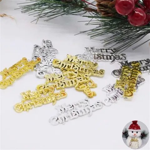 Targa Merry Christmas In Plastica Metallizzata Decorazione Appesa Per Albero Di Natale Addobbo Festivo