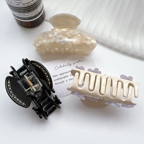 Pinza Para El Cabello De Acetato Con Flores Y Mariposas Lujo Hecho A Mano Diamantes Accesorio De Peinado Para Mujeres Elegante