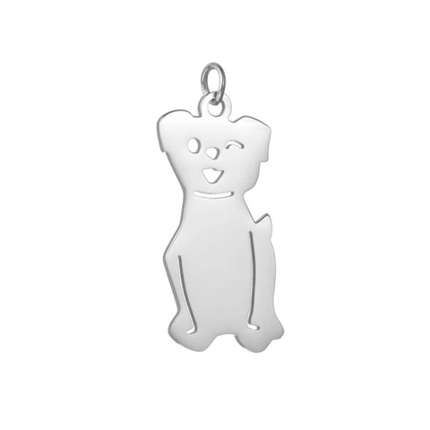 Stainless Steel Cartoon Pet Pendant Hollow Cat Dog Bone Paw Shape Jewelry Accessory For Keychain Necklace