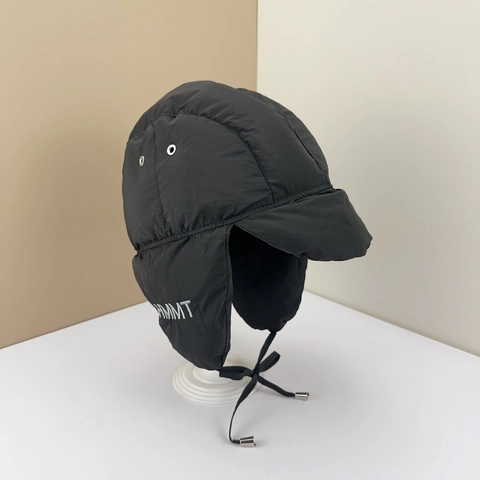 Winter Trapper Hat Quilted Padded Windproof Warm Ear Protection Earflap Aviator Bomber Hat For Men Women Korean Style