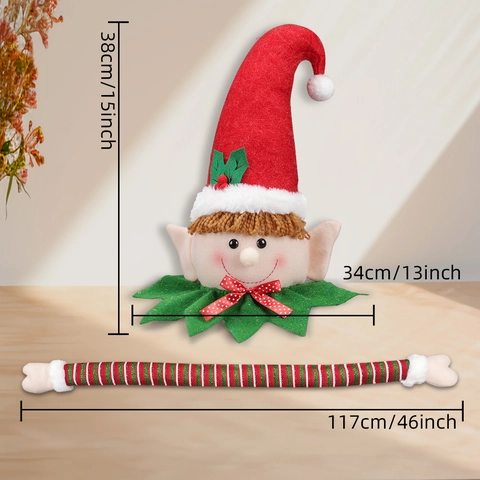 Weihnachtsbaumspitze Hugger Weihnachtsmann Schneemann Elf Plüsch Strickstoff Biegsame Lange Arme Party Deko