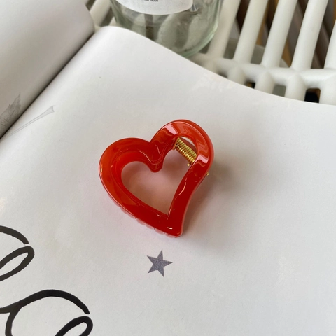 Molletta Per Capelli A Forma Di Cuore Vuoto Plastica Resina Minimalista Vintage Accessori Per Capelli Donna