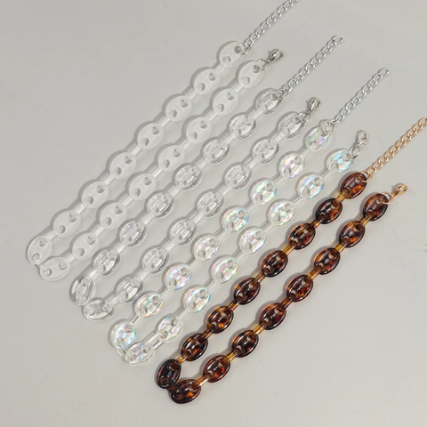 Acryl Harz Klobige Gliederkette Halskette Retro Schildpatt Leopard Muster Hip Hop Schmuck Für Frauen
