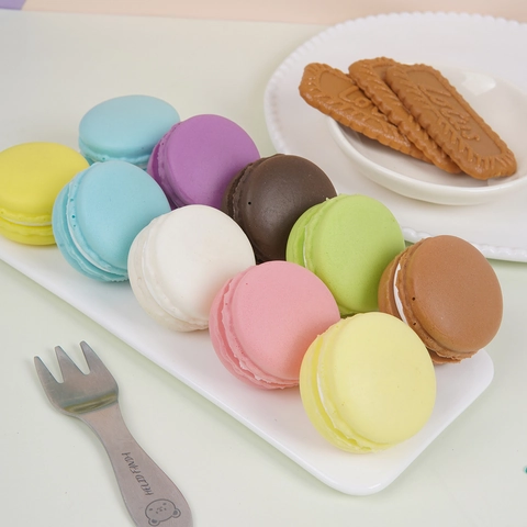 Künstliches Macaron PU Squishy Spielzeug Langsamer Rückprall Stressabbau Dekompression Realistisches Fake Dessert