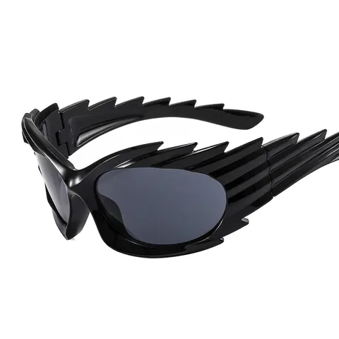 Wing Flame Shaped Sunglasses PC Frame PC Lens UV400 Protection Y2K Cyberpunk Avant-Garde Party Hip Hop Unisex Eyewear