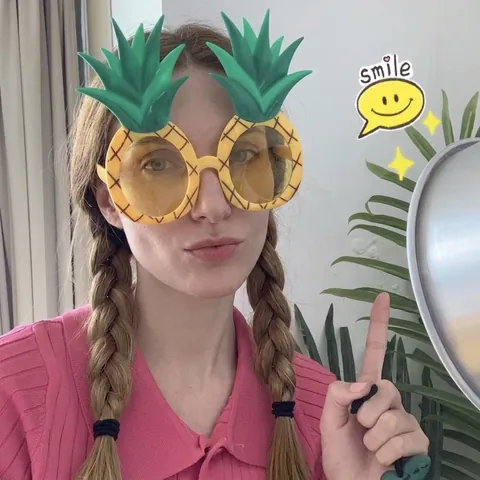 Gafas De Sol Divertidas De Piña Novedad Fruta Tropical Gafas De Fiesta Plástico Amarillo Verde Para Playa Festival
