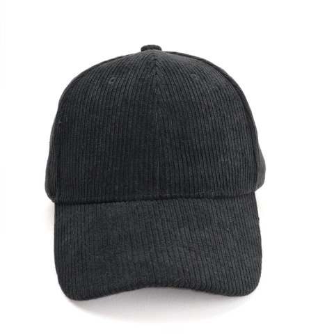 Corduroy Baseball Cap Solid Color Adjustable Metal Buckle Vintage Leisure Sports Hat For Men Women