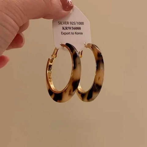 Vintage Hoop Stud Oorbellen Luipaardprint Geometrisch Koper Met 925 Sterling Zilveren Oorsteker Retro Mode Voor Dames