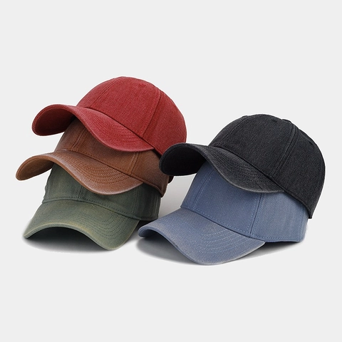 Casquette De Baseball En Coton Lavé Rétro Couleur Unie Réglable Protection Solaire Sport De Plein Air Unisexe Vintage