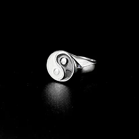 Vintage Yin Yang Tai Chi Stainless Steel Signet Ring For Men Women Fashion Geometric Balance Symbol Jewelry Gift