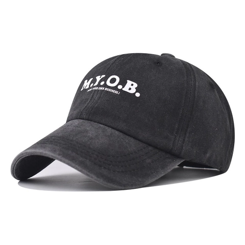 Honkbalpet Gewassen Katoen Distressed Vintage MYOB Borduurwerk Buiten Zonnescherm Verstelbare Gesp Dad Hat Unisex