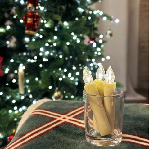 LED Weihnachtsbaumkerzen Mit Clips Fernbedienung Timer Flackernde Flamme Tropfwachs Kunststoff Flammenlose Warmweiße Beleuchtung Festliche Heimdekoration