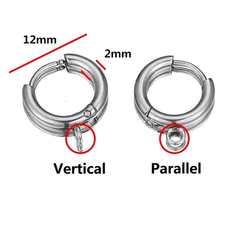 Componenti Per Orecchini A Cerchio Rotondi In Acciaio Inossidabile Con Occhiello Pendente Per Creazione Gioielli DIY