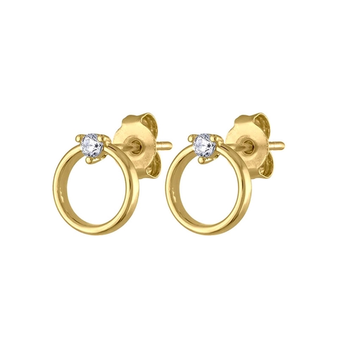 Minimalistische 925 Sterlingsilber Ohrstecker Kupfer Ohrringe Für Damen Geometrisches Rundkreis Design Mit Zirkonia Schmuck