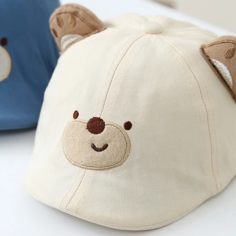 Baby Katoenen Baret Cartoon Berenoren Borduurwerk Verstelbare Zonneklep Outdoor Pet Voor Peuters Kleuters