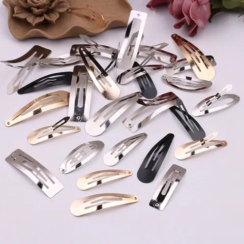 Pinces À Cheveux En Métal Minimaliste Forme Goutte D'eau Ovale Rectangle Barrette Accessoires De Coiffure DIY