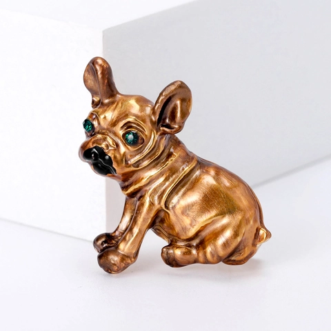 French Bulldog Enamel Brooch Alloy Dog Pin Rhinestone Animal Jewelry For Dog Lovers Cute Accessory Animal Shape