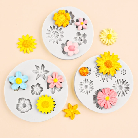 Stampi In Silicone Fiore Foglia Fondant Cioccolato Cottura Decorazione Strumenti Margherita Rosa Forme DIY Artigianato Torta Accessori
