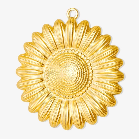 Sonnenblume Anhänger 304 Edelstahl 18K Vergoldet Französischer Vintage DIY Schmuckherstellung Zubehör Für Halskette