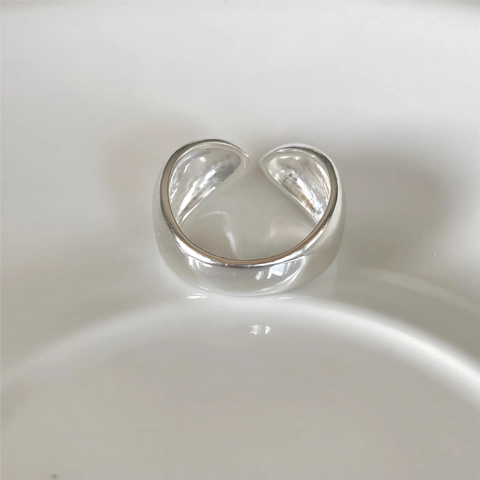 Anello Regolabile In Argento Sterling 925 Minimalista Design Geometrico A Goccia D'acqua Gioielli Lucidati A Specchio Donna