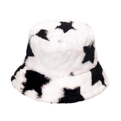 Cappello Alla Pescatora In Ecopelliccia Inverno Caldo Peluche Motivo A Stelle Berretto Da Pescatore Antivento Spesso Casual