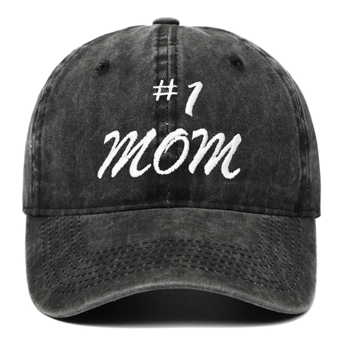 Washed Cotton Baseball Cap Best Mom Embroidery Vintage Distressed Sun Hat Outdoor Adjustable Gift For Mother
