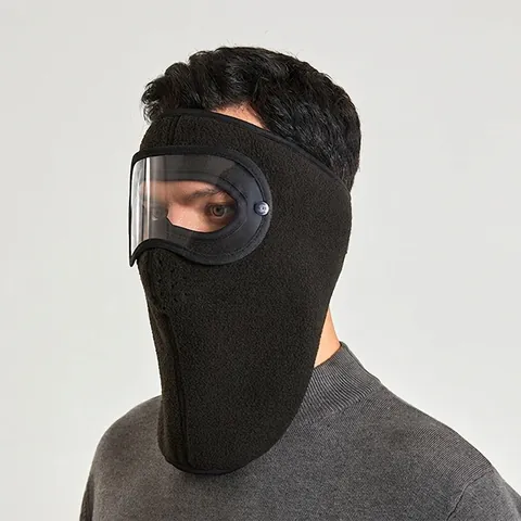 Passamontagna Invernale Maschera Pieno Facciale In Pile Caldo Antivento Occhiali Rimovibili Sport All'Aperto Ciclismo