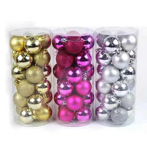 Christmas Baubles Ornaments Plastic Electroplated Shiny Matte Glitter For Xmas Tree Holiday Party Decor Hanging Multi Color