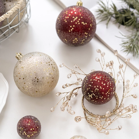 Kerstballen Plastic Glitter Mat Ster Pailletten Kerstboom Hangende Decoraties Feestdag Partij Huis Decoratie